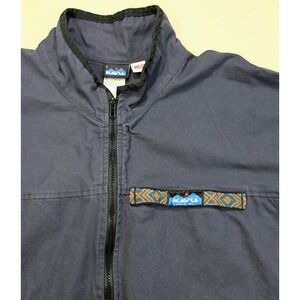 90s‎ Kavu Canvas Pullover Mens L 1/4 Zip Jacket Zip Pocket USA Made Vintage